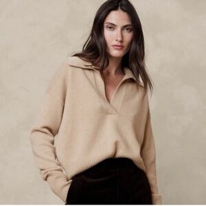 Banana Republic Luna cashmere sweater polo ASO Meghan Markle
